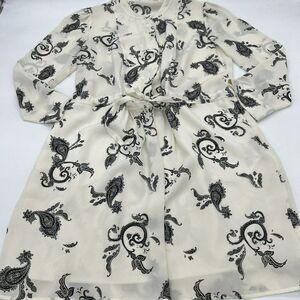 A.L.C. Hazel 100% Silk Cream Paisley Mini Dress size 4